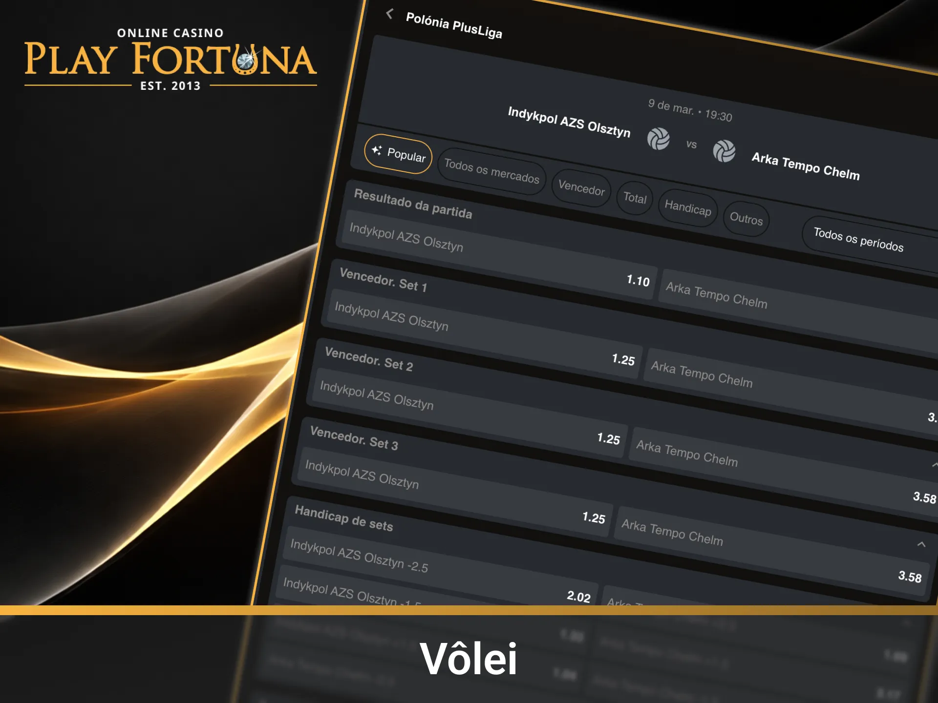 Realize palpites em jogos de Vôlei na página Main da Play Fortuna.